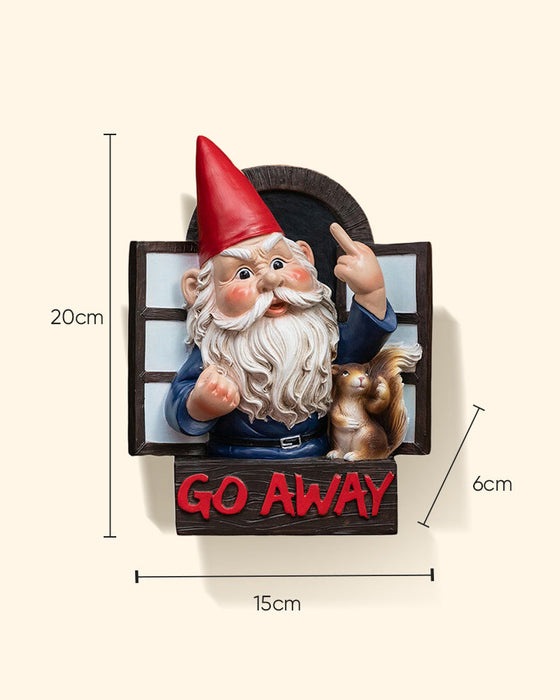 Garden Gnome Wall Hanging middle finger gnome