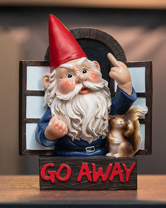 Garden Gnome Wall Hanging middle finger gnome